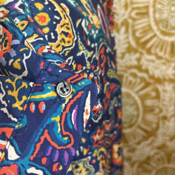 J. McLaughlin Lorinda Silk Modal Long Sleeve Button Back Blouse Garden Paisley S - Picture 4 of 14